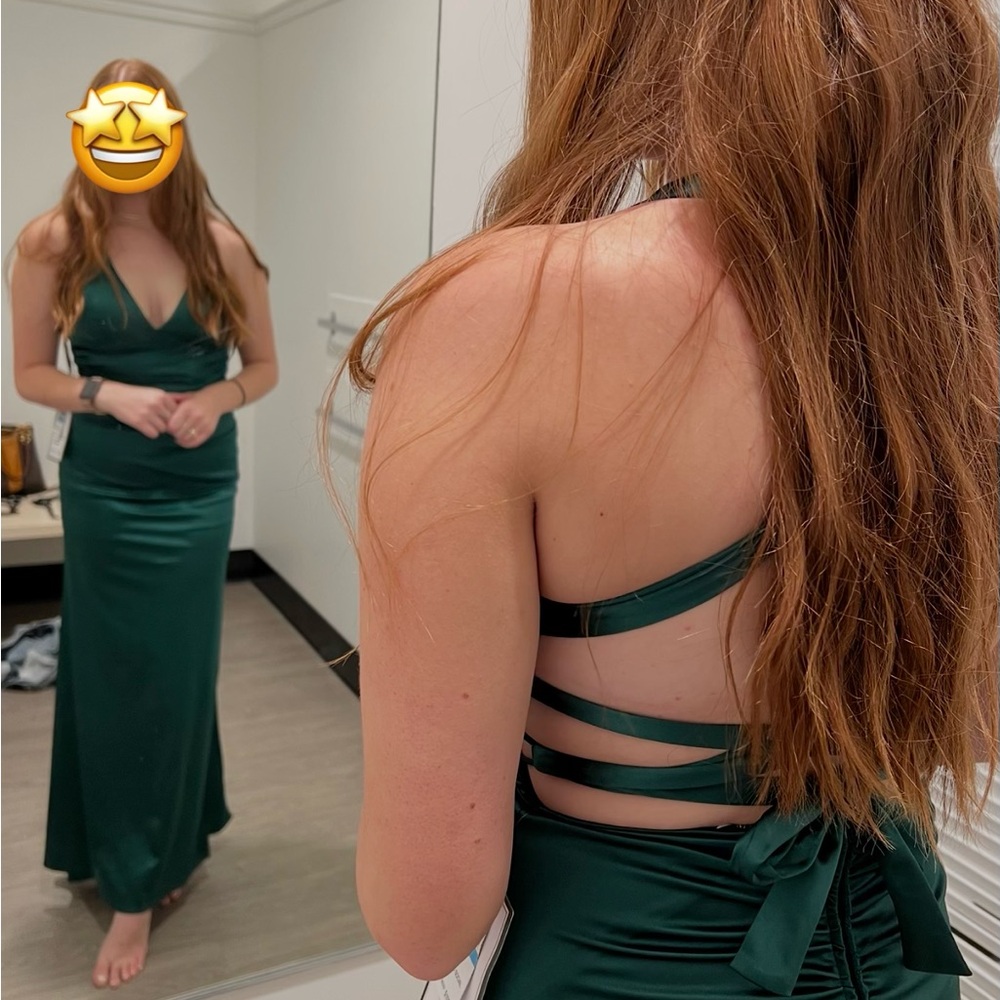 Elegant Green Halter Dress